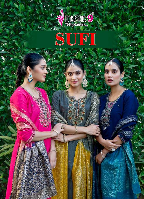 MYSTIC 9 SUFI VOL 1 BANGLORE SILK FULLY STITCH GORGEOUS LOOK SALWAR KAMEEZ SET
