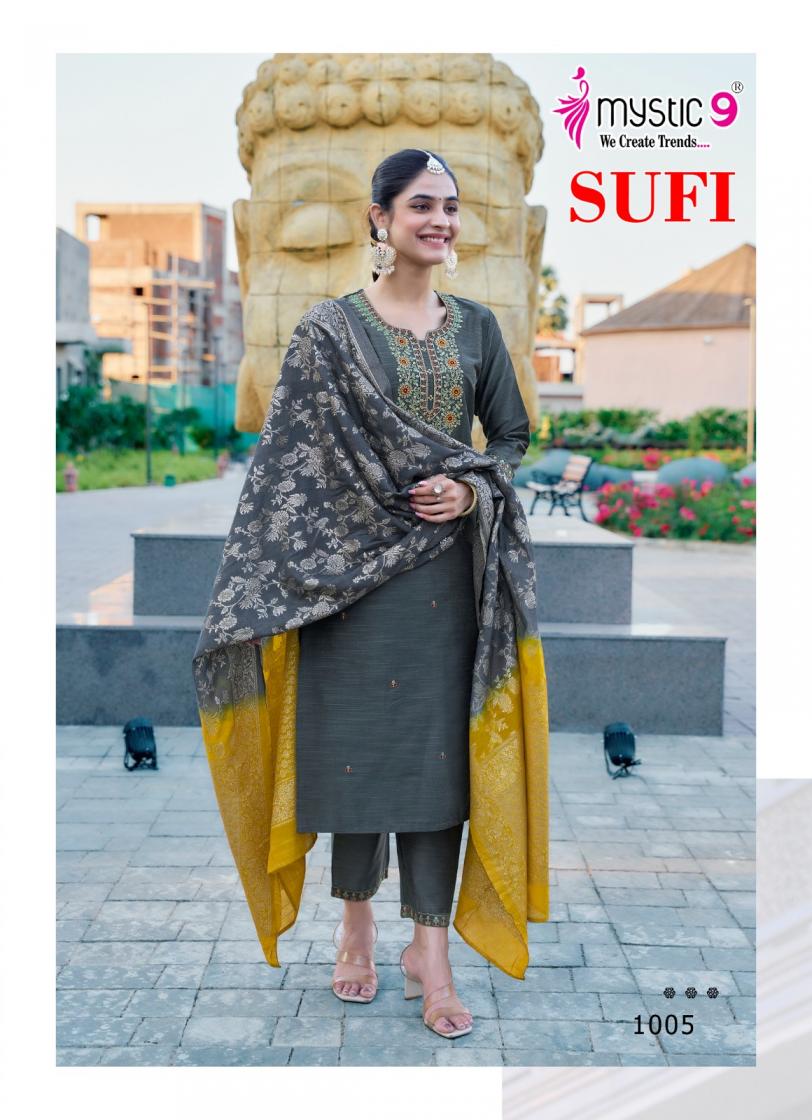 MYSTIC 9 SUFI VOL 1 BANGLORE SILK FULLY STITCH GORGEOUS LOOK SALWAR KAMEEZ SET