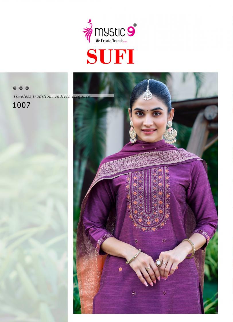 MYSTIC 9 SUFI VOL 1 BANGLORE SILK FULLY STITCH GORGEOUS LOOK SALWAR KAMEEZ SET