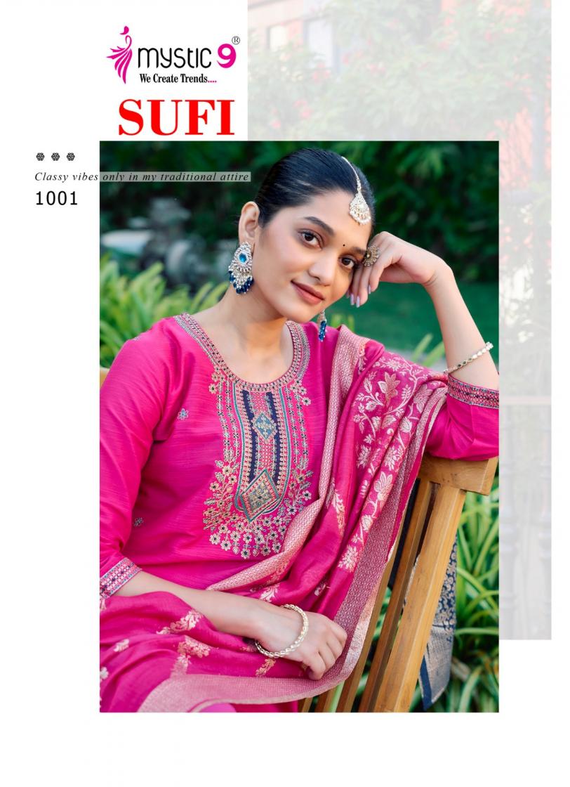 MYSTIC 9 SUFI VOL 1 BANGLORE SILK FULLY STITCH GORGEOUS LOOK SALWAR KAMEEZ SET