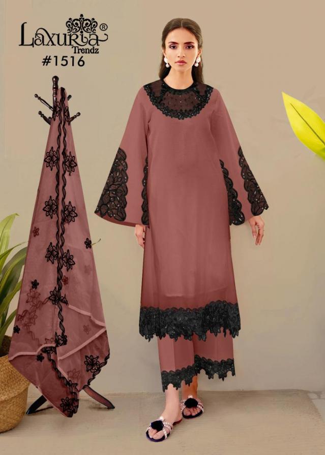 LAXURIA TRENDZ 1516 STAR GEORGETTE FULLY STITCH DESIGNER PAKISTANI 3PCS DRESS