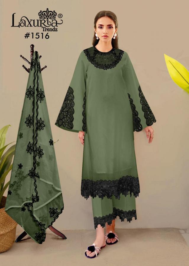 LAXURIA TRENDZ 1516 STAR GEORGETTE FULLY STITCH DESIGNER PAKISTANI 3PCS DRESS