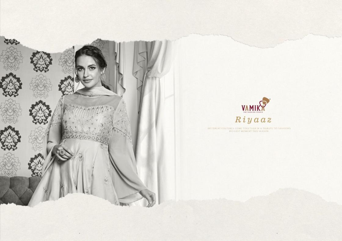 RIYAAZ BY VAMIKA GEORGETTE EMBROIDERY TRADITIONAL READYMADE TOP WITH PLAZZO & DUPATTA SET