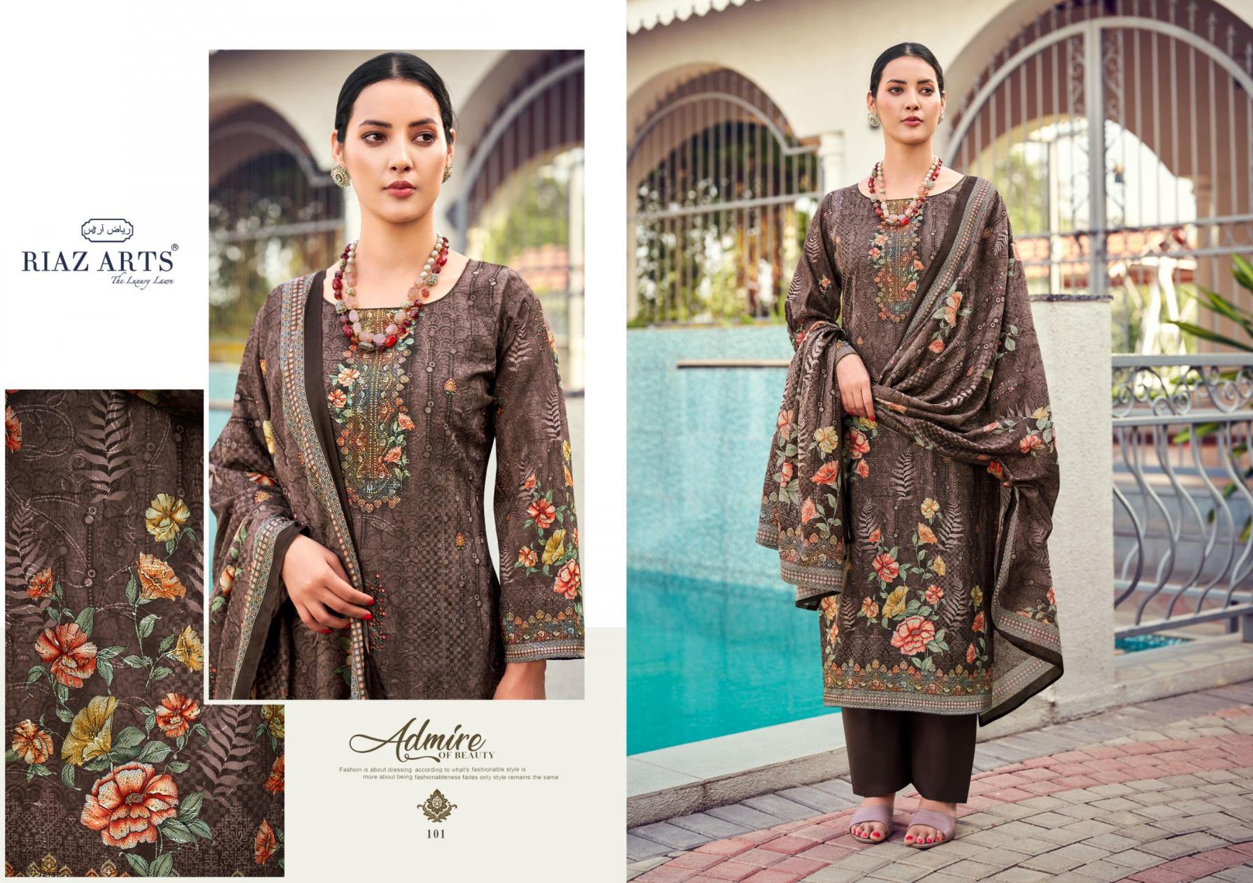 RIAZ ARTS ANVIKA COTTON COMFORTABLE PAKISTANI DRESS MATERIALS