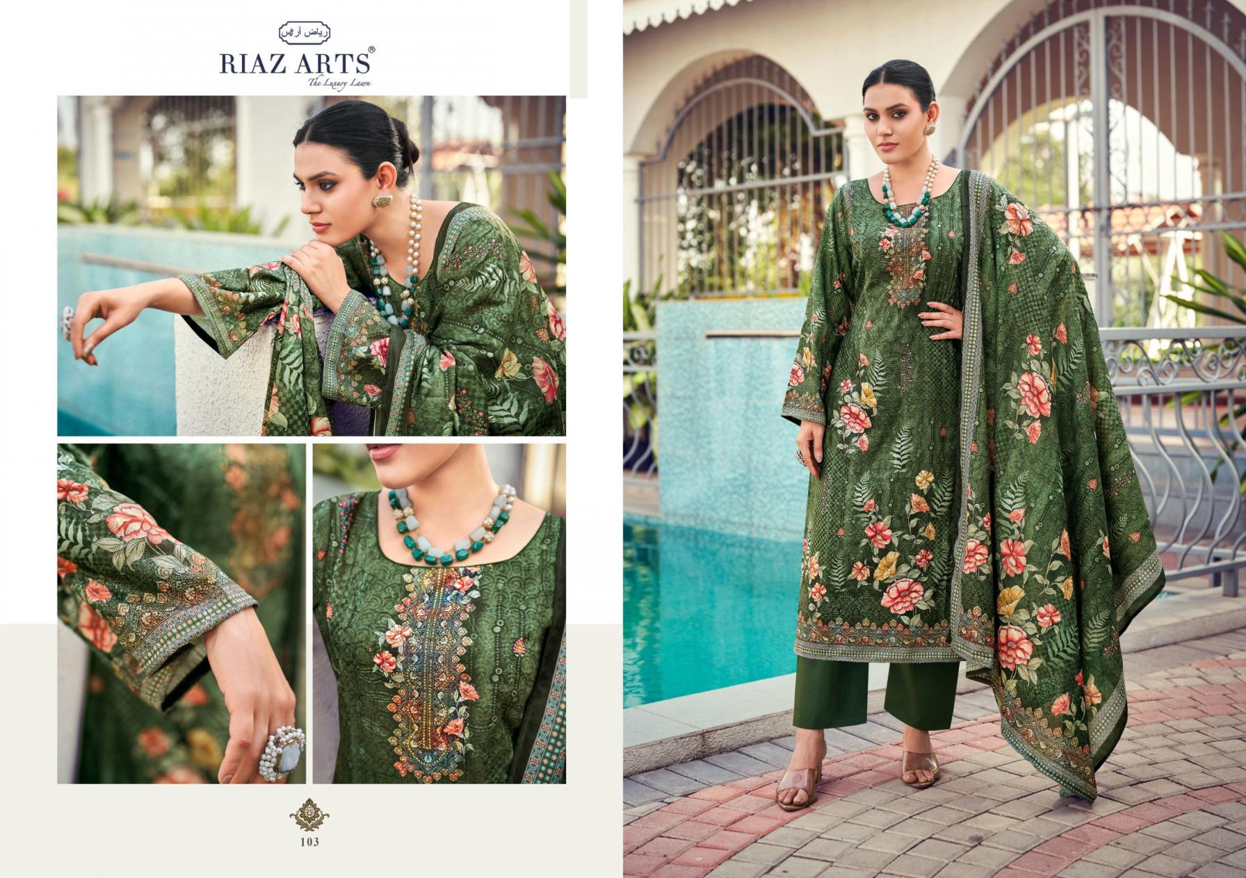 RIAZ ARTS ANVIKA COTTON COMFORTABLE PAKISTANI DRESS MATERIALS