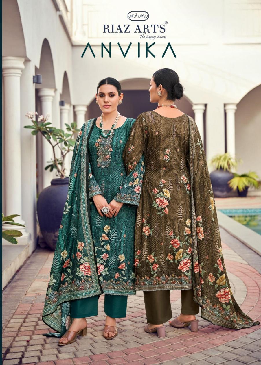RIAZ ARTS ANVIKA COTTON COMFORTABLE PAKISTANI DRESS MATERIALS
