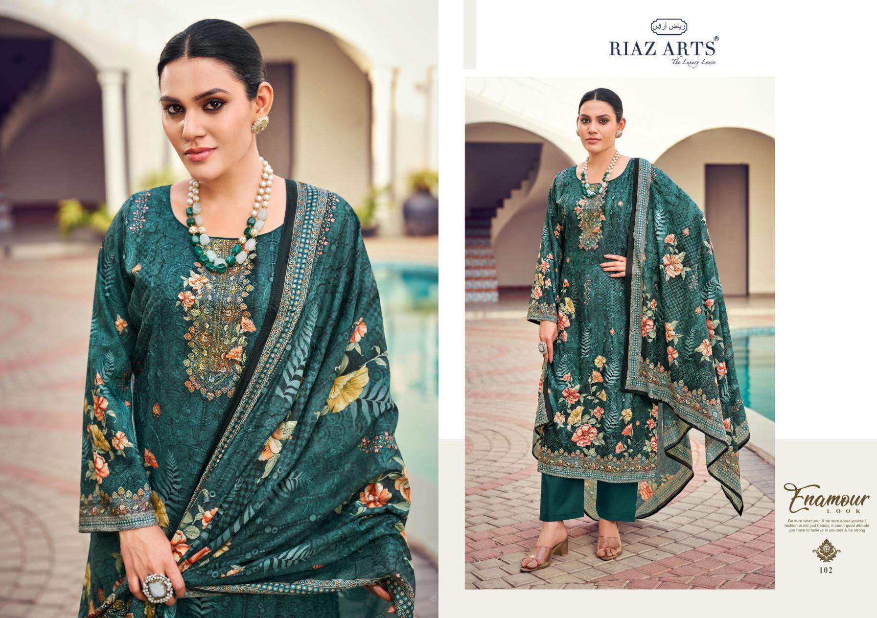 RIAZ ARTS ANVIKA COTTON COMFORTABLE PAKISTANI DRESS MATERIALS