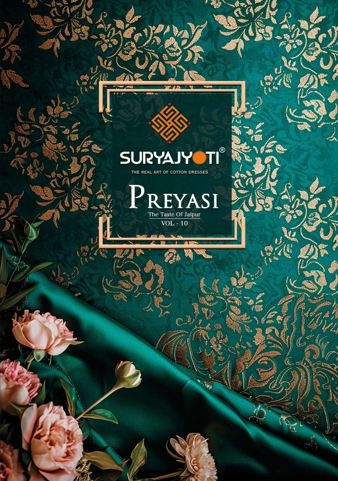 PREYASI VOL 10 BY SURYAJYOTI COTTON COMFORTABLE DRESS MATERIAL ONLINE