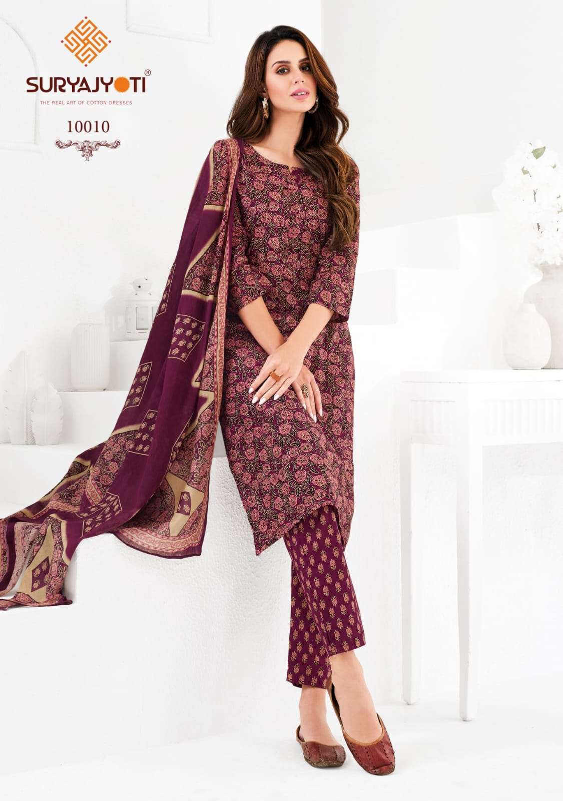 PREYASI VOL 10 BY SURYAJYOTI COTTON COMFORTABLE DRESS MATERIAL ONLINE