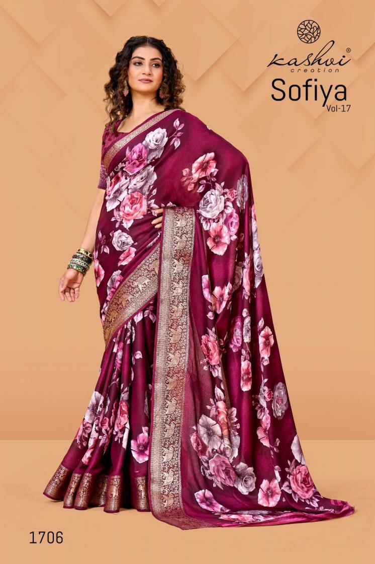 KASHVI CREATION SOFIYA VOL 17 NEW DESIGN DULL MOSS SAREE 2025