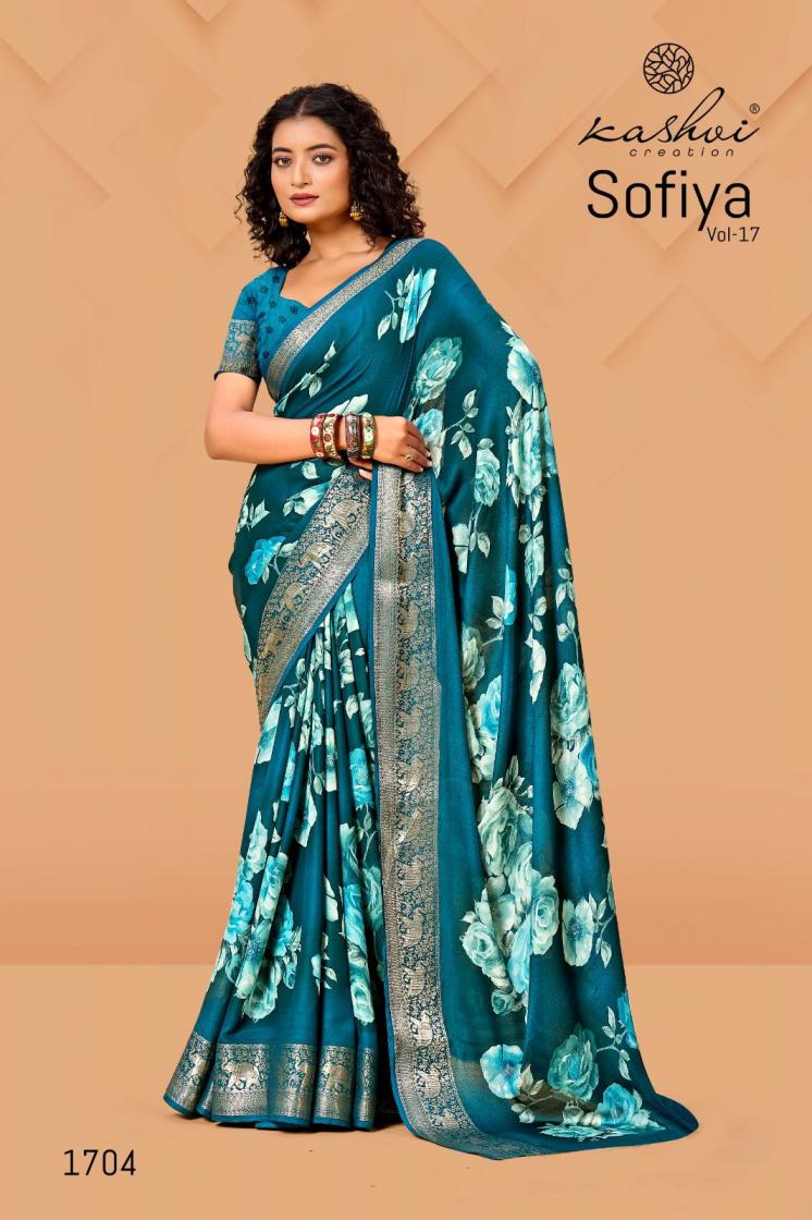 KASHVI CREATION SOFIYA VOL 17 NEW DESIGN DULL MOSS SAREE 2025