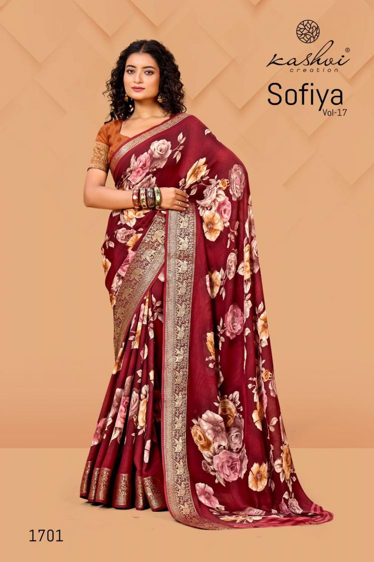 KASHVI CREATION SOFIYA VOL 17 NEW DESIGN DULL MOSS SAREE 2025