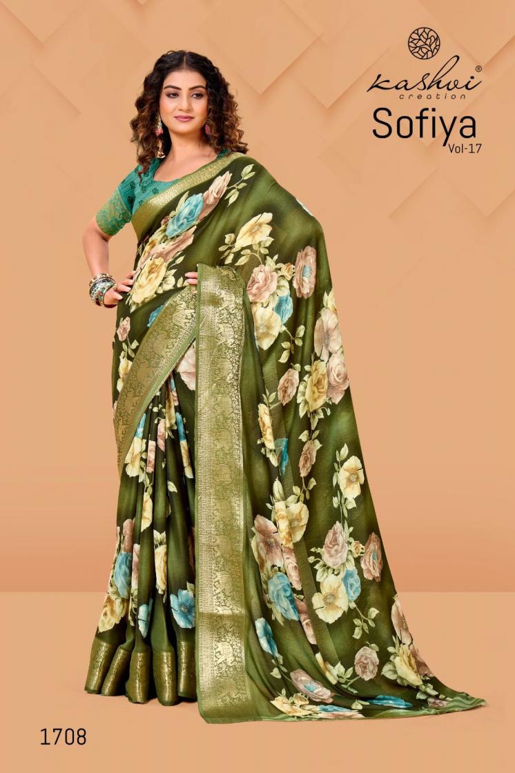 KASHVI CREATION SOFIYA VOL 17 NEW DESIGN DULL MOSS SAREE 2025