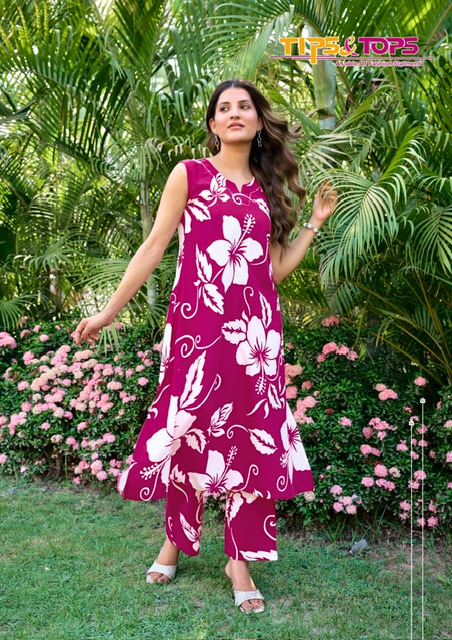 TIPS AND TOPS OLIVIA VOL 2 RAYON PRINTED KURTI SUPPLIER