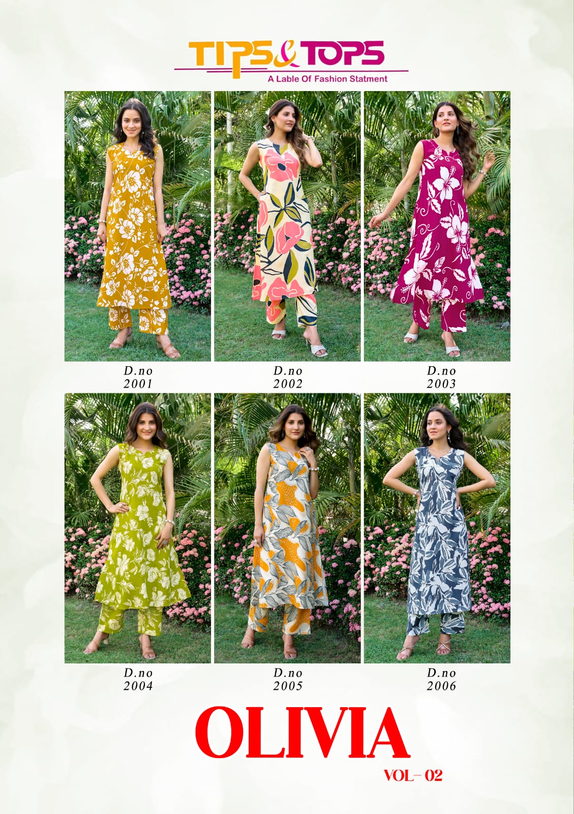 TIPS AND TOPS OLIVIA VOL 2 RAYON PRINTED KURTI SUPPLIER