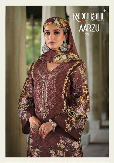 ROMANI PRESENTS AARZU VOL 17 HIT DESIGN SOFT COTTON PAKISTANI ETHNIC SALWAR SUIT