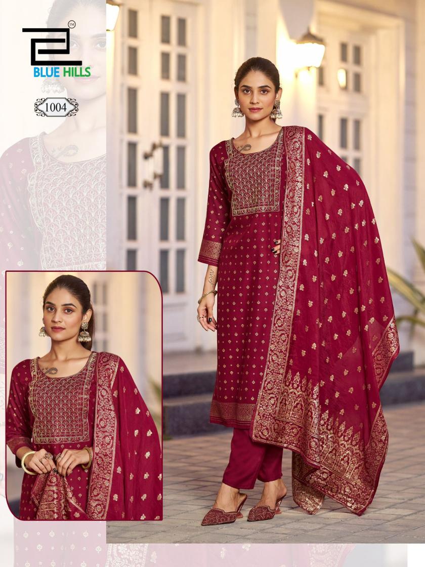 BLUE HILLS LAUNCH MADHURI RAYON FANCY READYMADE SUITS