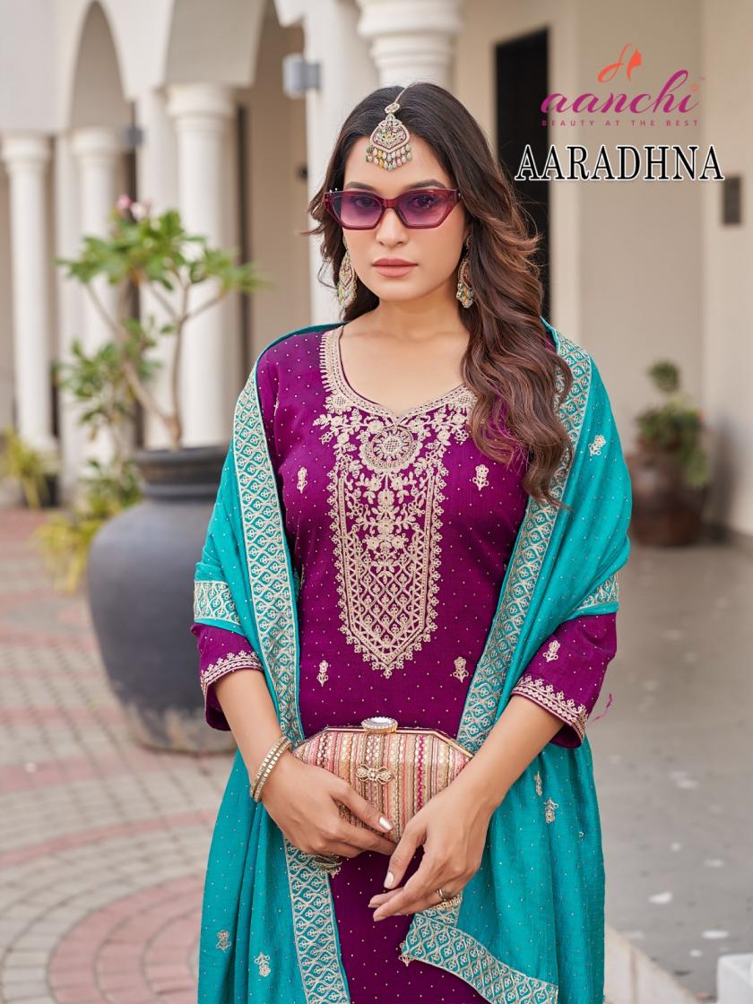 AARADHNA BY AANCHI VICHITRA SILK READYMADE CHURIDAR SALWAR KAMEEZ