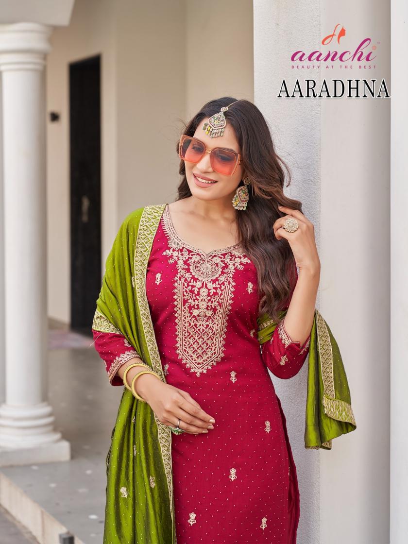 AARADHNA BY AANCHI VICHITRA SILK READYMADE CHURIDAR SALWAR KAMEEZ