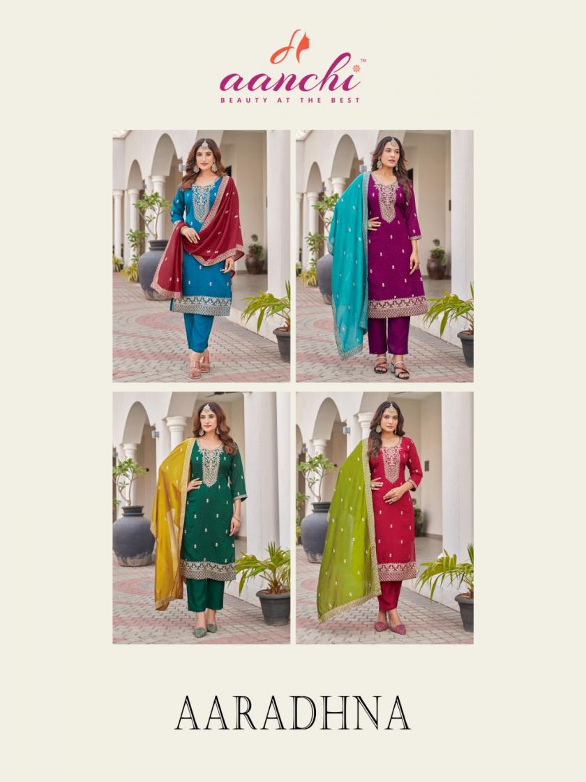 AARADHNA BY AANCHI VICHITRA SILK READYMADE CHURIDAR SALWAR KAMEEZ