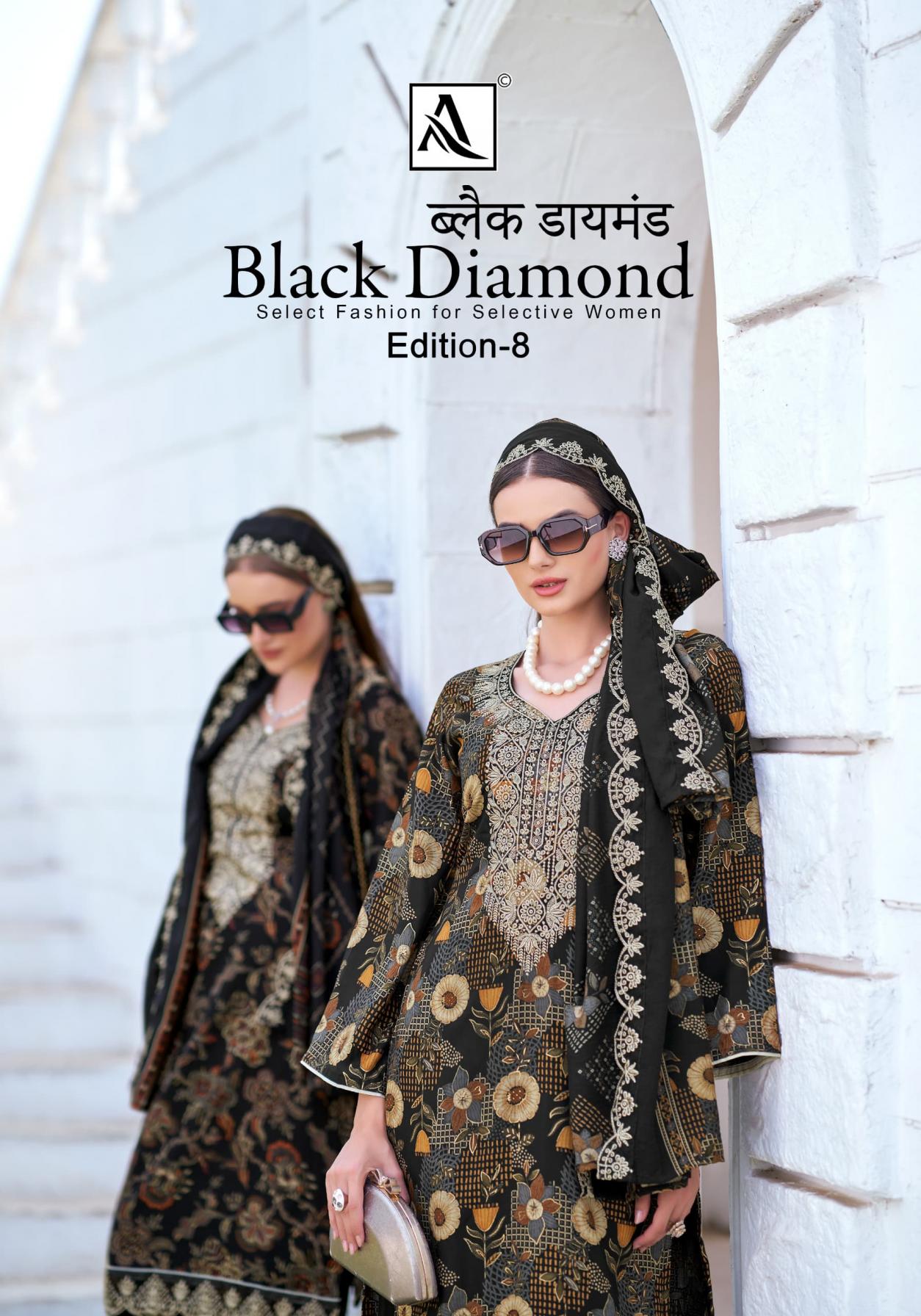 ALOK SUIT LAUNCH BLACK DIAMOND VOL 8 RAYON PAKISTANI SUITS