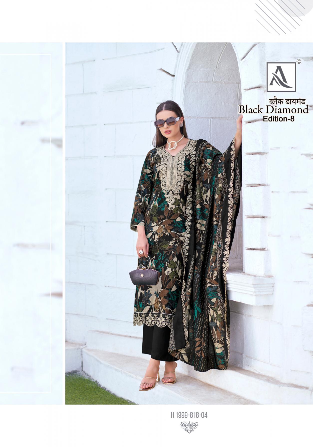 ALOK SUIT LAUNCH BLACK DIAMOND VOL 8 RAYON PAKISTANI SUITS
