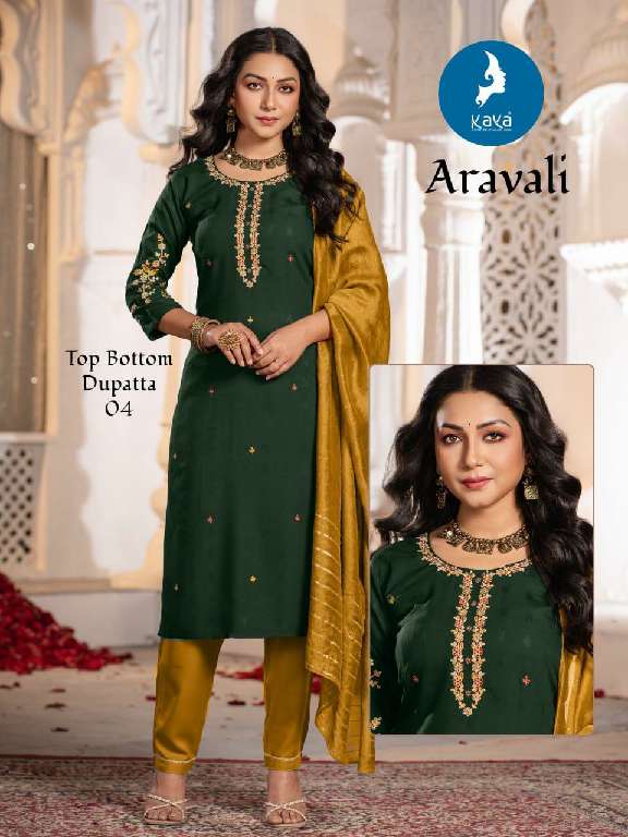 KAYA LAUCH ARAVALI WHOLESALE 3 PCS CONCEPT WITH STRAIGHT CUT TRENDY SALWAR SUITS