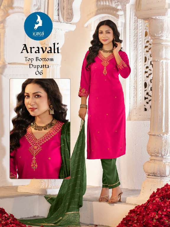 KAYA LAUCH ARAVALI WHOLESALE 3 PCS CONCEPT WITH STRAIGHT CUT TRENDY SALWAR SUITS