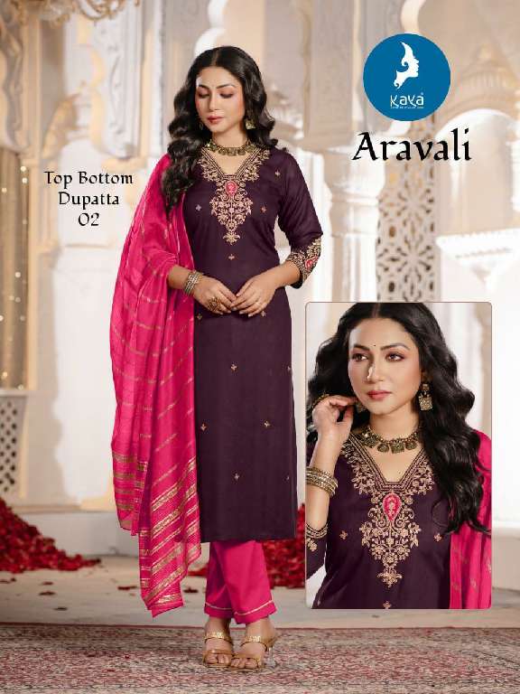 KAYA LAUCH ARAVALI WHOLESALE 3 PCS CONCEPT WITH STRAIGHT CUT TRENDY SALWAR SUITS
