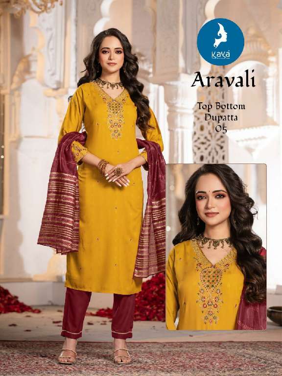 KAYA LAUCH ARAVALI WHOLESALE 3 PCS CONCEPT WITH STRAIGHT CUT TRENDY SALWAR SUITS