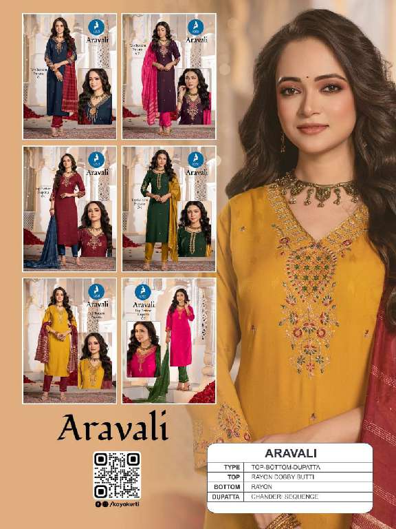 KAYA LAUCH ARAVALI WHOLESALE 3 PCS CONCEPT WITH STRAIGHT CUT TRENDY SALWAR SUITS