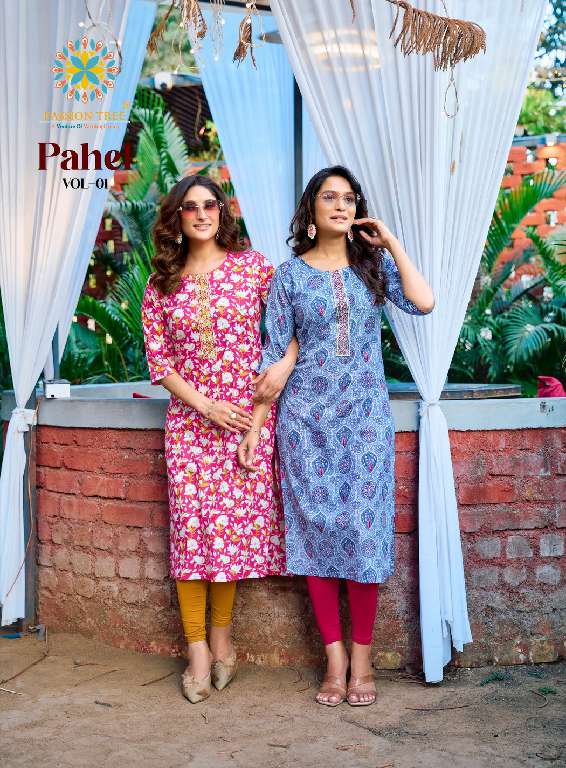 PASSION TREE PAHEL VOL 1 WHOLESALE HEAVY COTTON PRINTS WITH EMBROIDERY WORK STRAIGHT TOP WITH POCKET