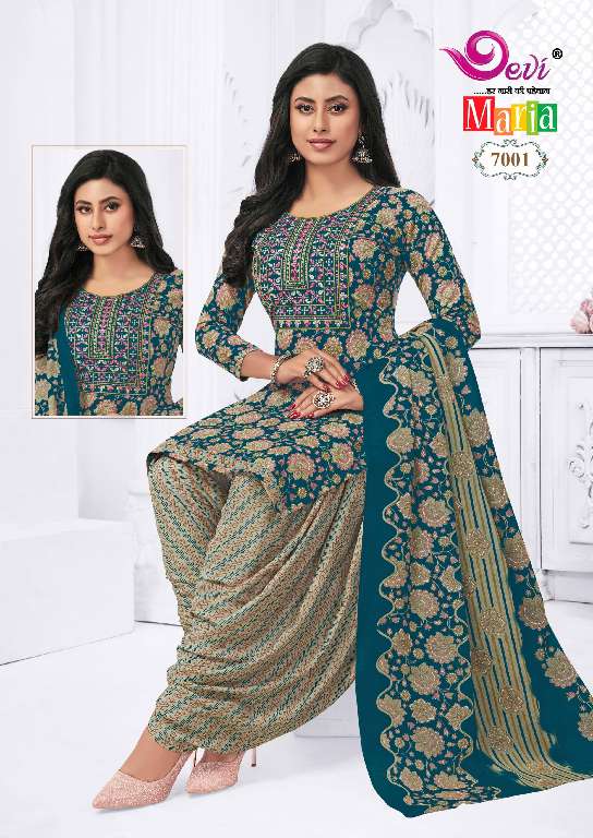 Devi Maria Vol-7 Wholesale Neck Work Ready Made Cotton Suits