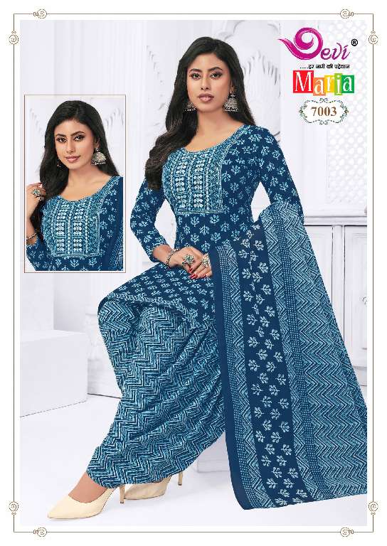 Devi Maria Vol-7 Wholesale Neck Work Ready Made Cotton Suits