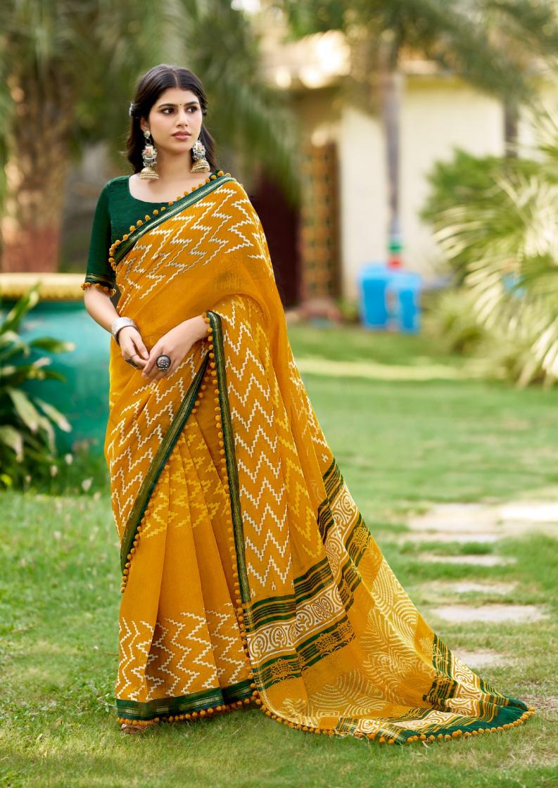 SR PUMPUM VOL 15 MUL MUL COTTON UNIQUE DESIGN SAREE