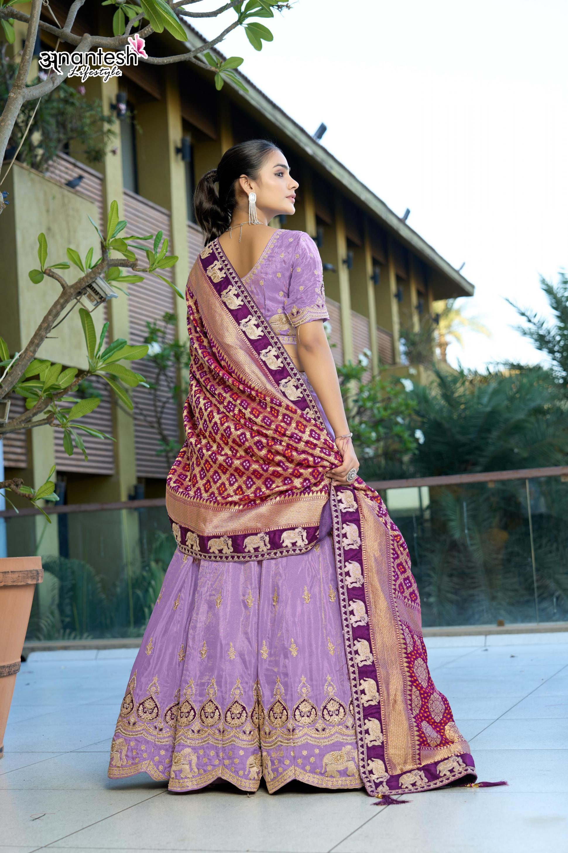 ANANTESH LIFESTYLE 5046 COSMOS VISCOSE SEMI STITCH STYLISH LEHENGA BLOUSE WITH DUPATTA