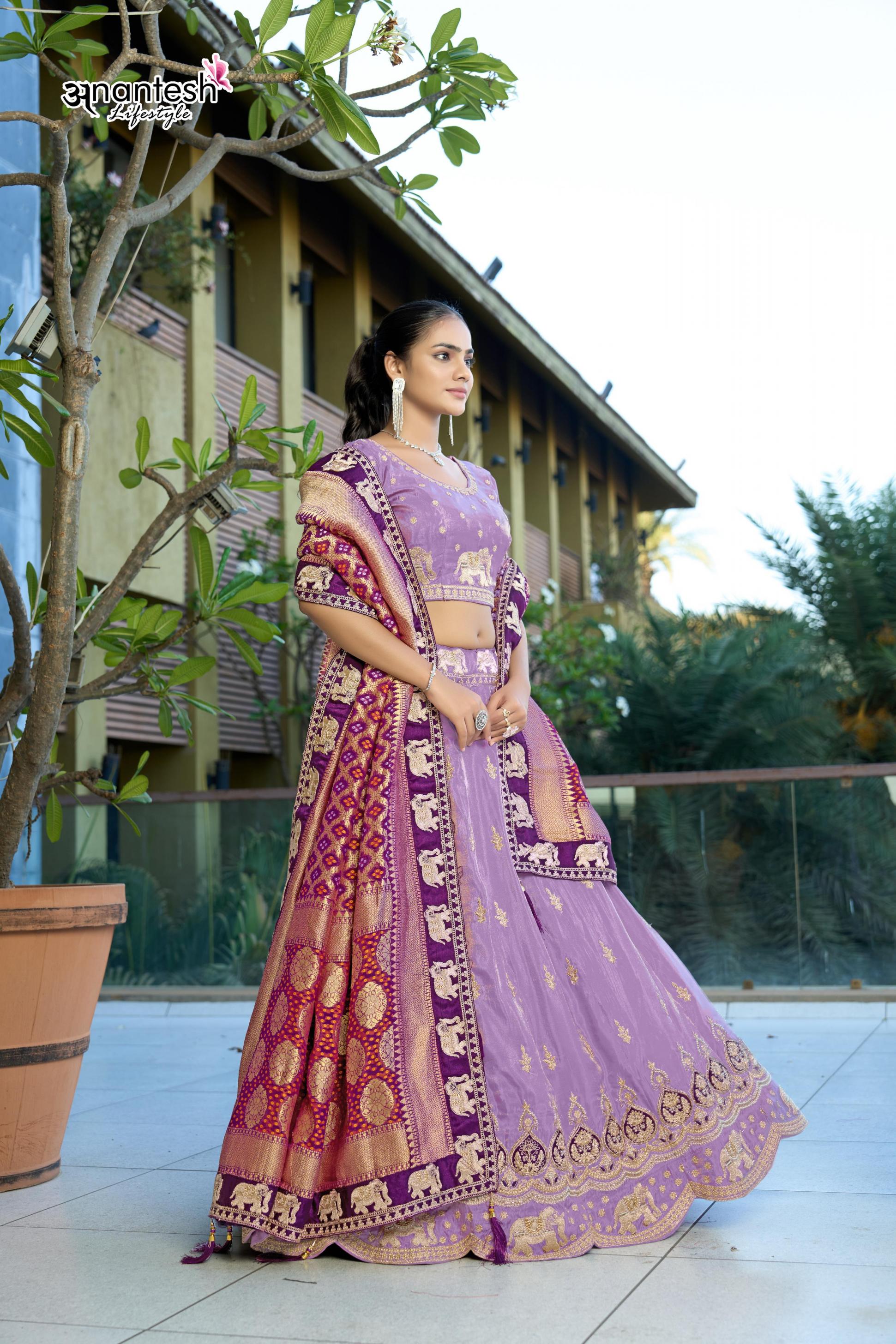 ANANTESH LIFESTYLE 5046 COSMOS VISCOSE SEMI STITCH STYLISH LEHENGA BLOUSE WITH DUPATTA