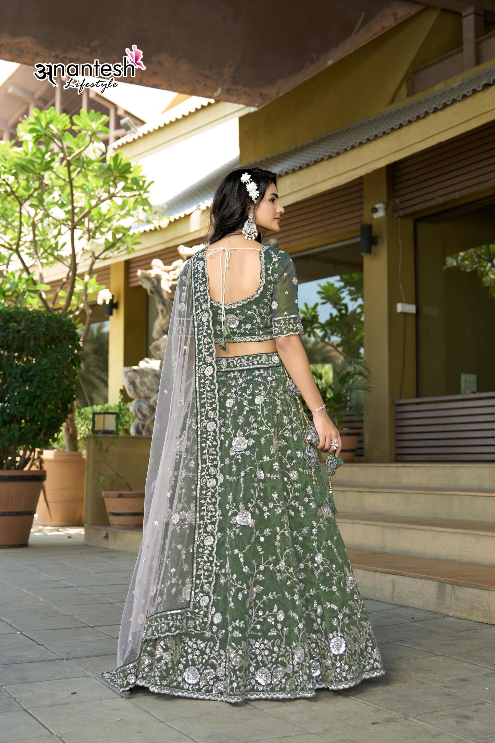 ANANTESH LIFESTYLE 5044 COSMOS TISSUE ETHNIC SEMI STITCH CHANIYA CHOLI