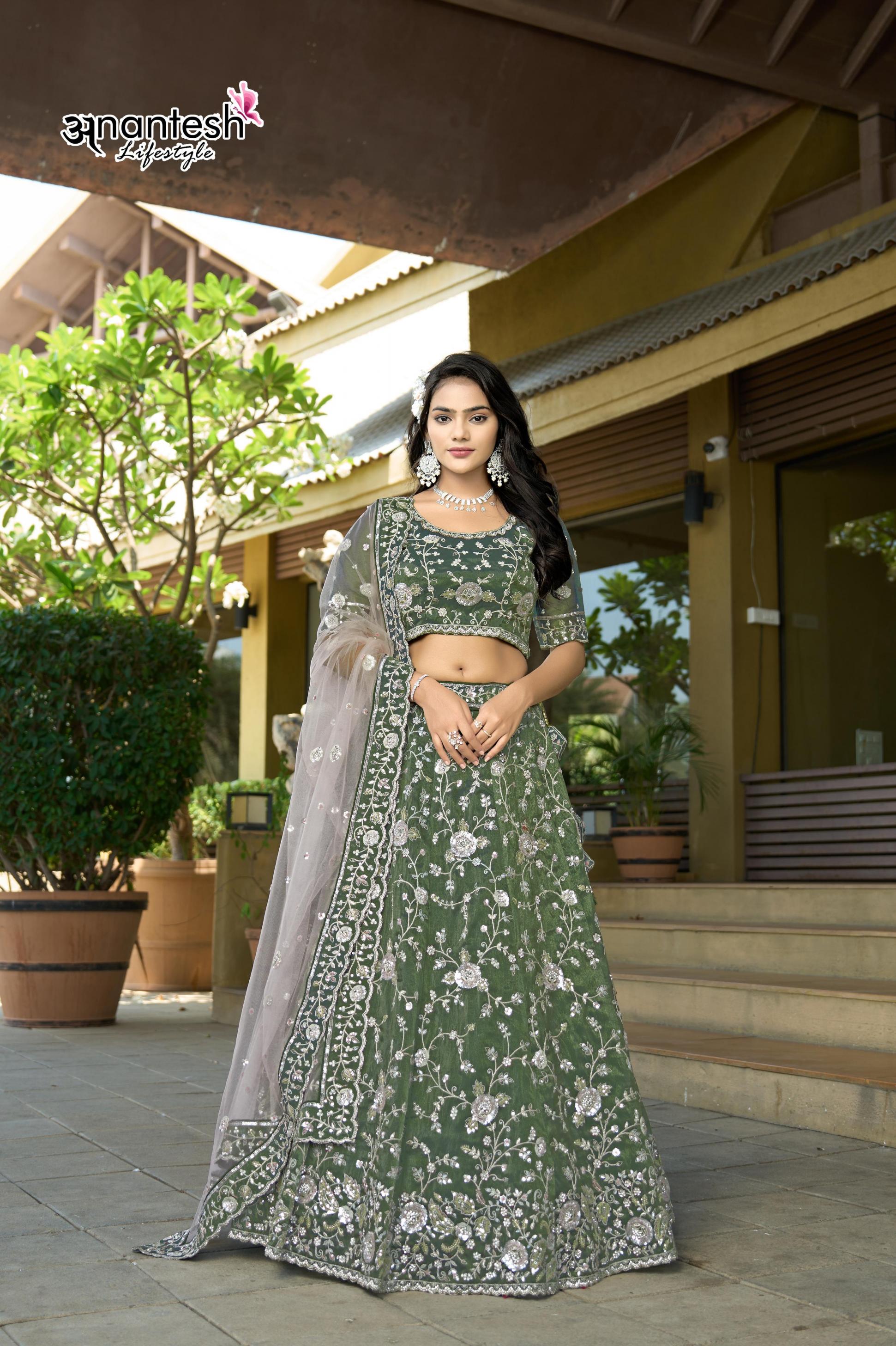 ANANTESH LIFESTYLE 5044 COSMOS TISSUE ETHNIC SEMI STITCH CHANIYA CHOLI