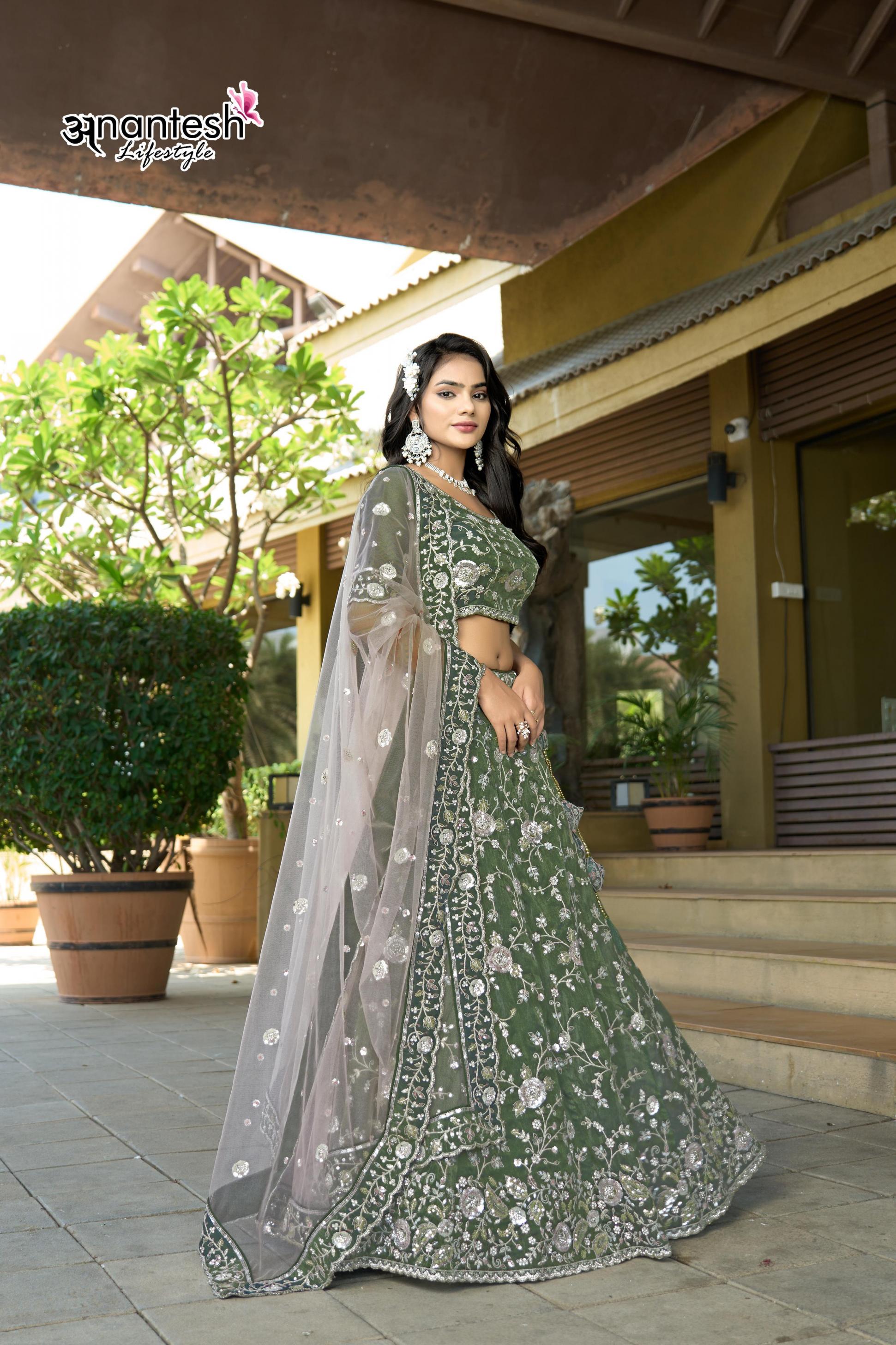 ANANTESH LIFESTYLE 5044 COSMOS TISSUE ETHNIC SEMI STITCH CHANIYA CHOLI