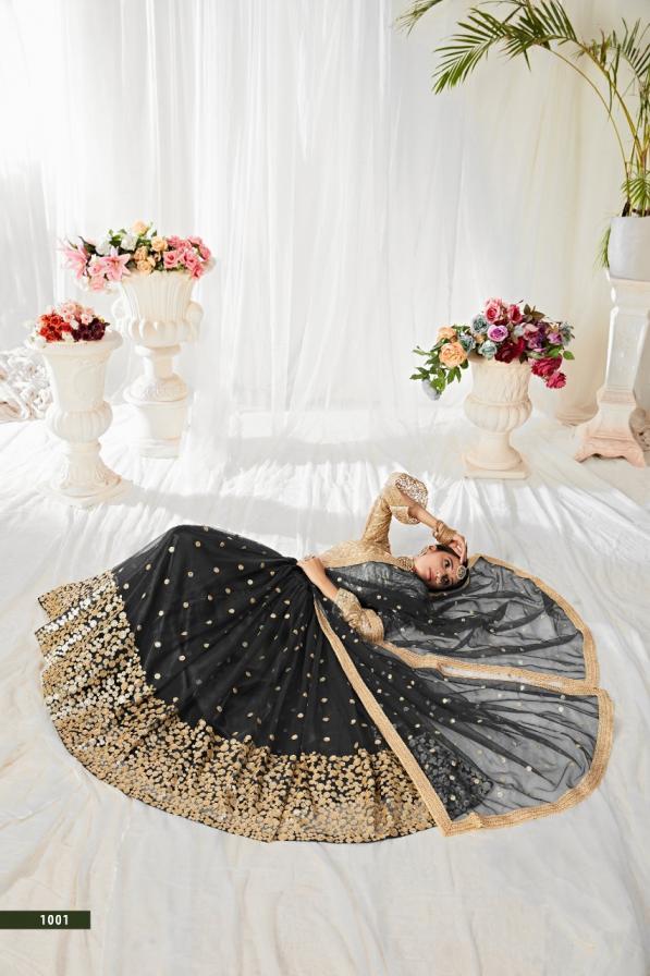 AGNILEKHA 1001 BY AAWIYA NET STYLISH SINGLE SEMI STITCH LEHENGA UNSTITCH BLOUSE