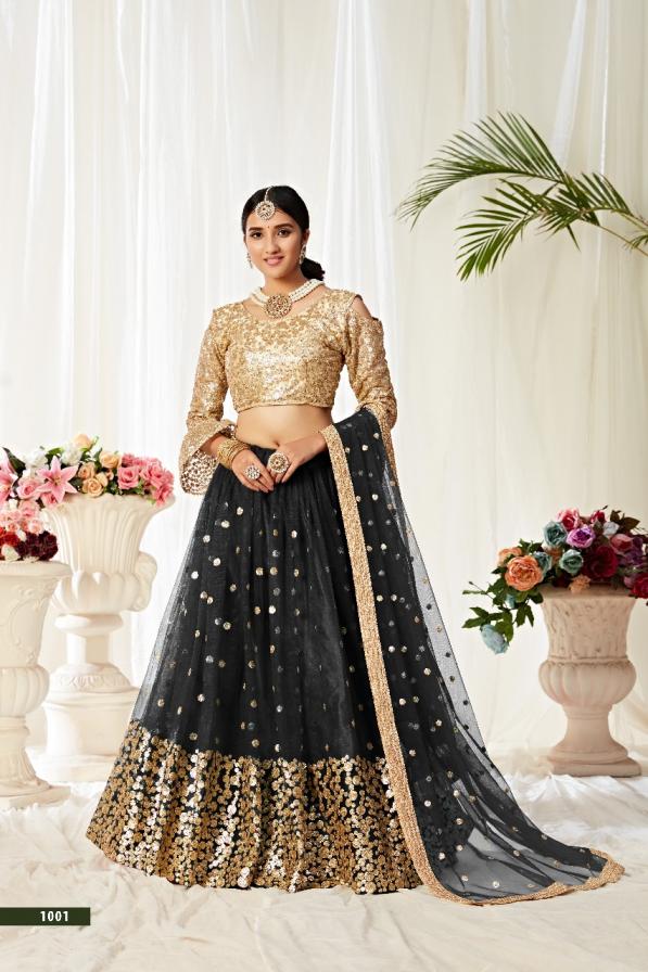 AGNILEKHA 1001 BY AAWIYA NET STYLISH SINGLE SEMI STITCH LEHENGA UNSTITCH BLOUSE