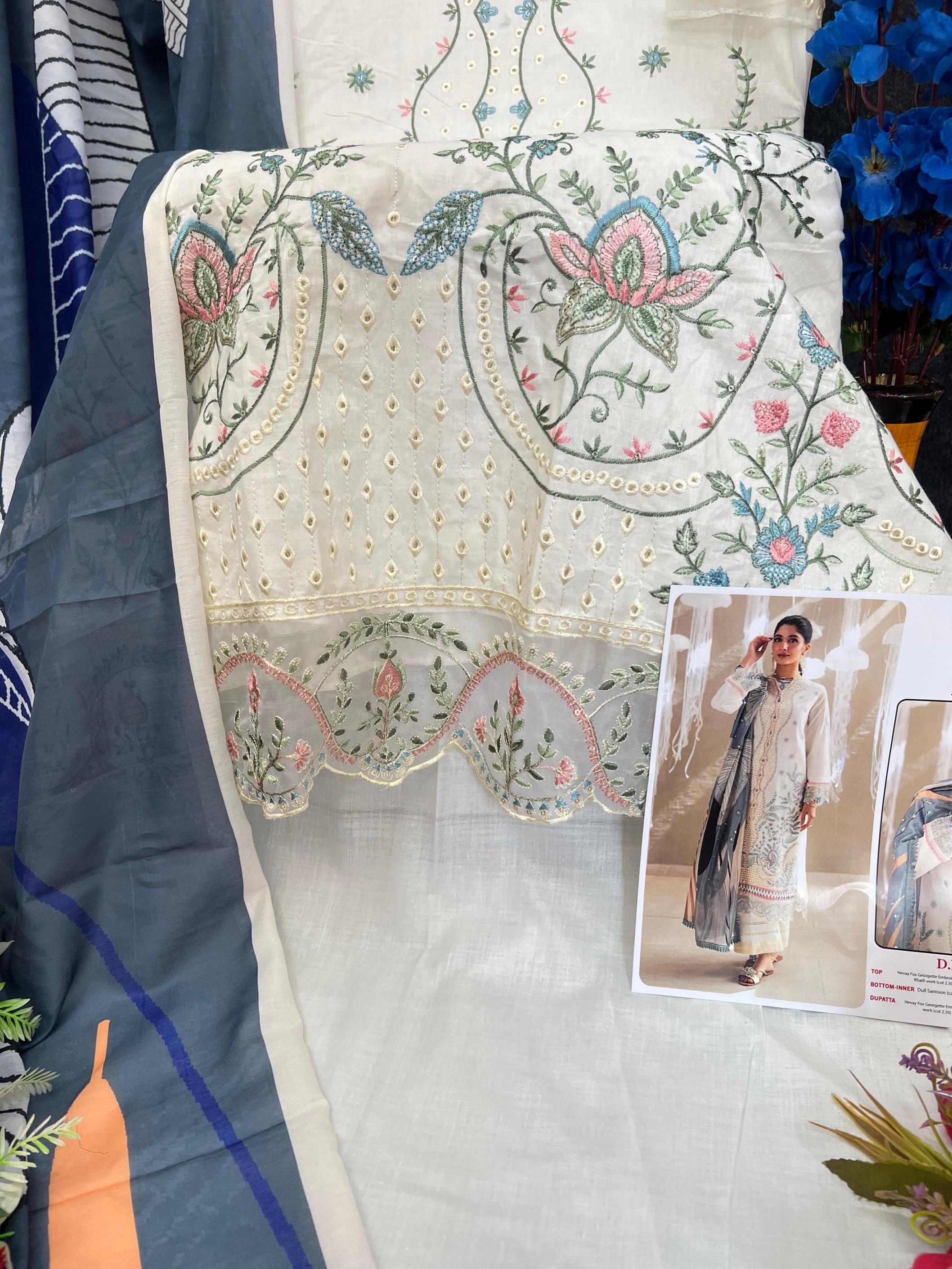 ZAIRA BY SAJIDA DESIGNER CAMBRIC COTTON PAKISTANI 3PCS DRESS MATERIAL