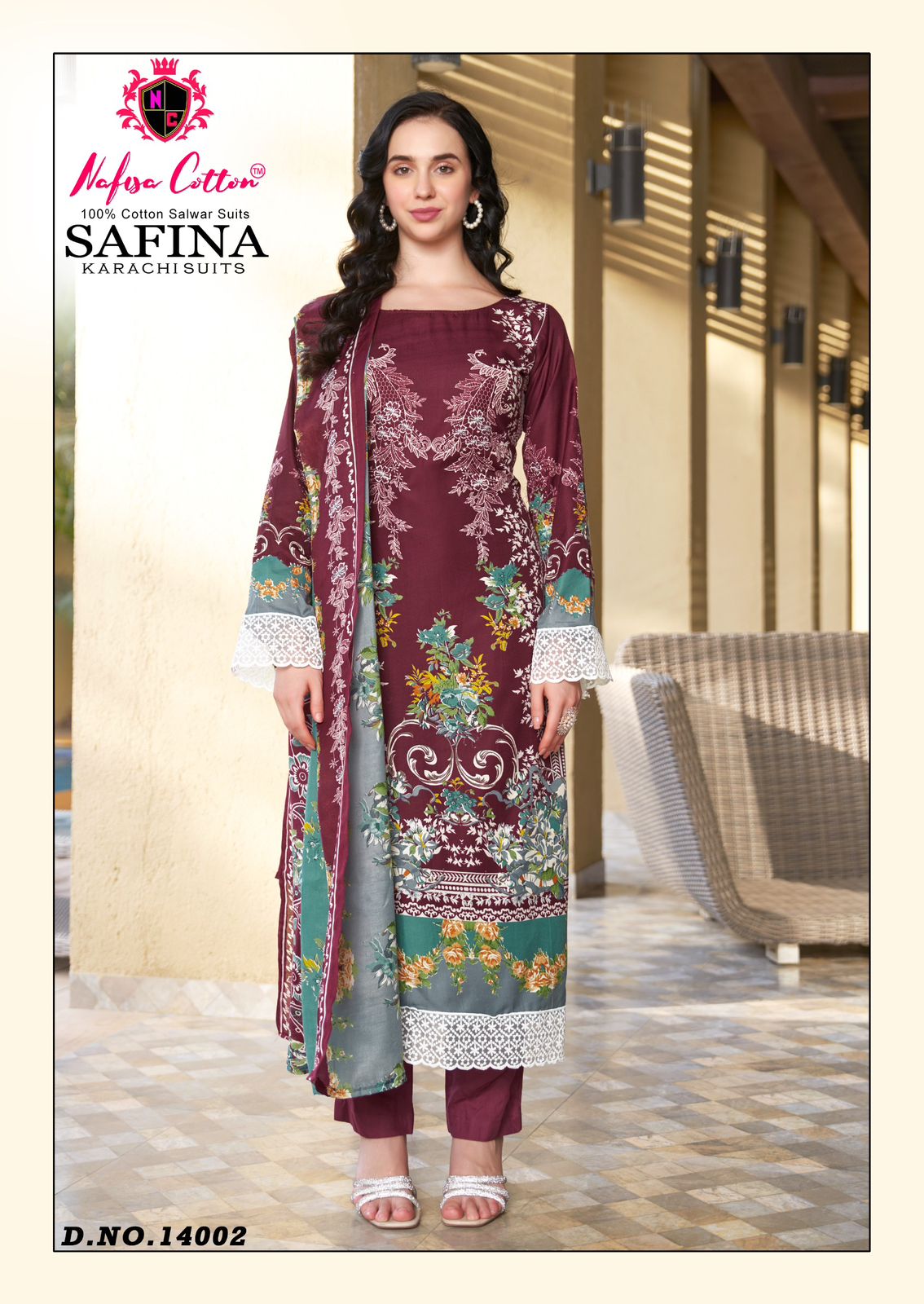 NAFISA SAFINA KARACHI SUITS VOL 14 PAKISTANI CASUAL WEAR DRESS MATERIAL
