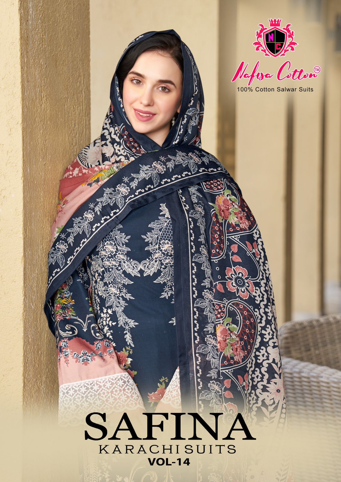 NAFISA SAFINA KARACHI SUITS VOL 14 PAKISTANI CASUAL WEAR DRESS MATERIAL