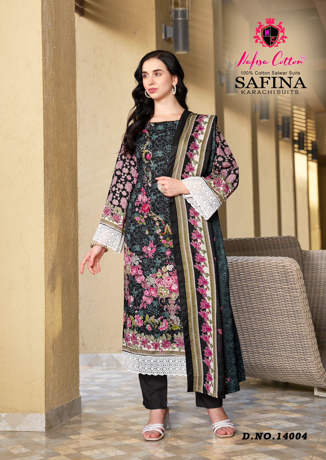 NAFISA SAFINA KARACHI SUITS VOL 14 PAKISTANI CASUAL WEAR DRESS MATERIAL