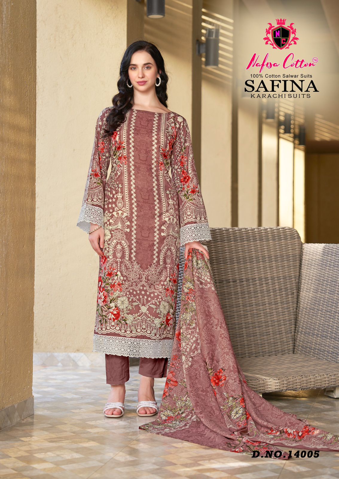 NAFISA SAFINA KARACHI SUITS VOL 14 PAKISTANI CASUAL WEAR DRESS MATERIAL
