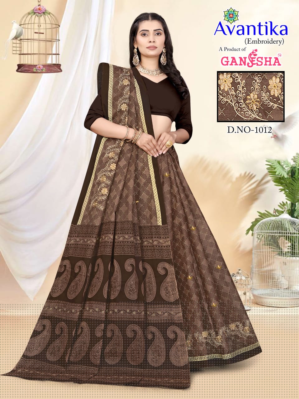 GANESHA AVANTIKA VOL 1 WHOLESALE PURE COTTON PRINTED WITH EMBROIDERY SAREES