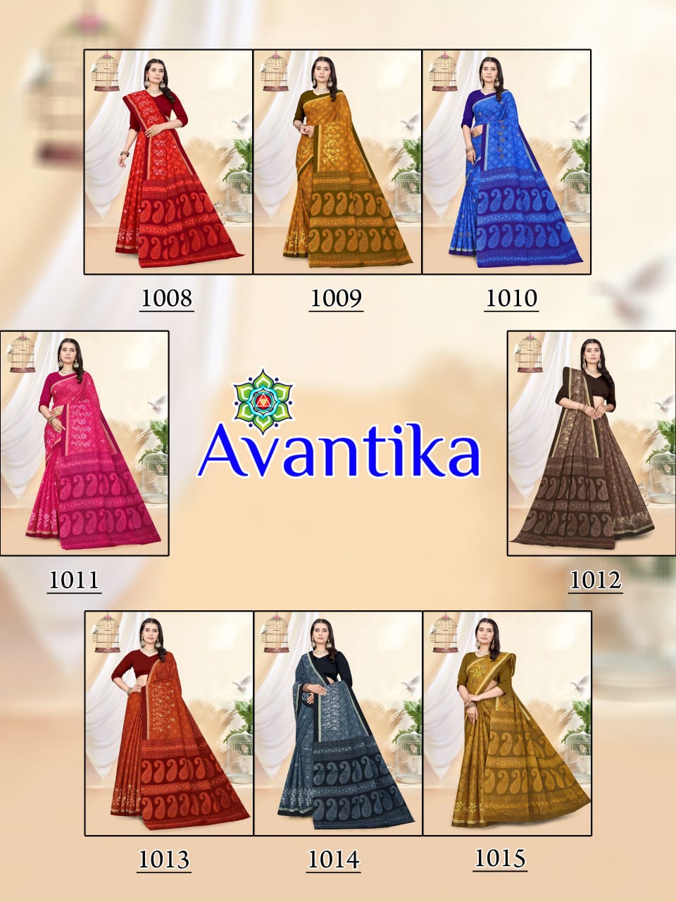 GANESHA AVANTIKA VOL 1 WHOLESALE PURE COTTON PRINTED WITH EMBROIDERY SAREES
