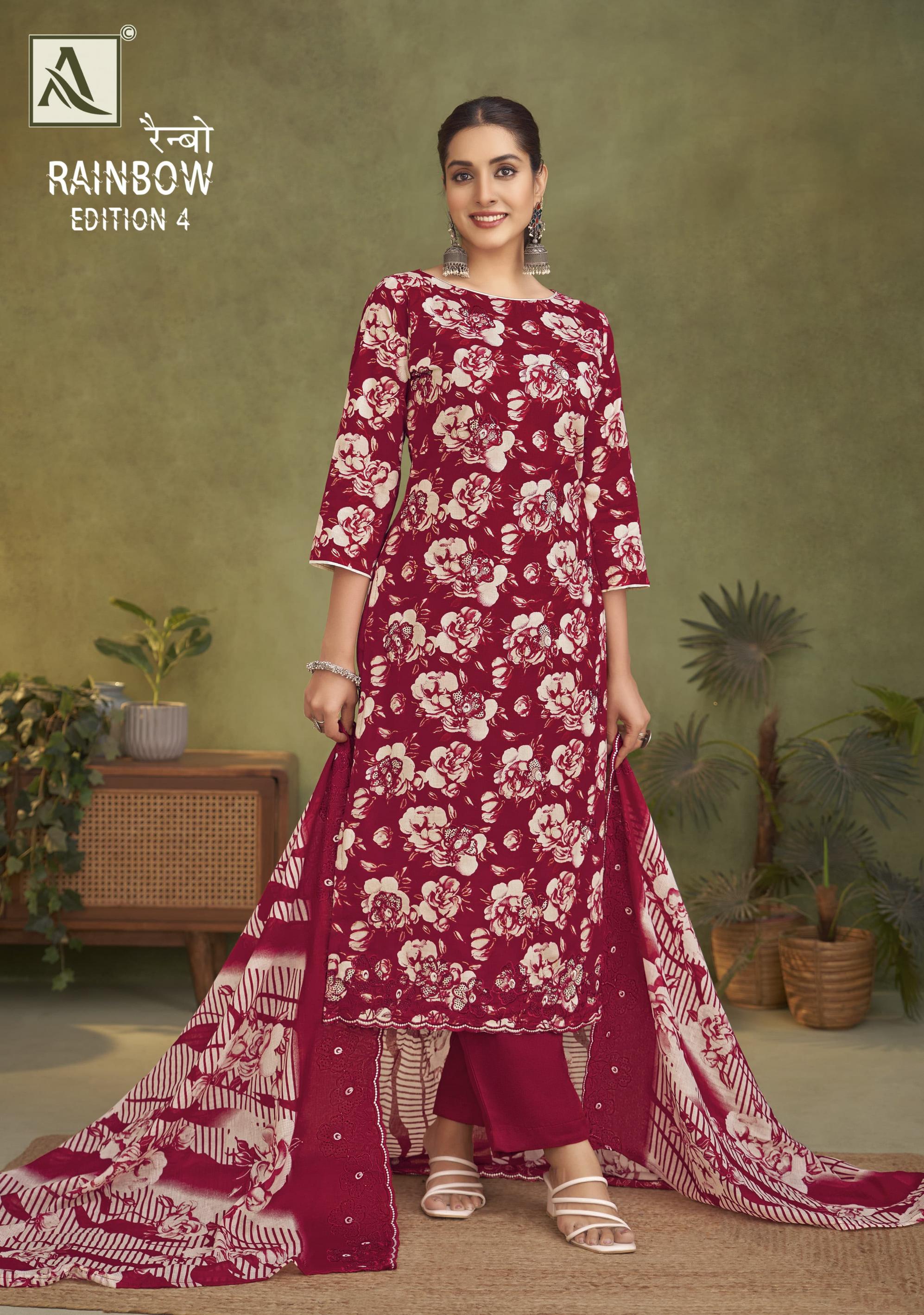 ALOK LAUNCH RAINBOW VOL 4 COTTON PAKISTANI STYLE SUIT FOR WOMEN